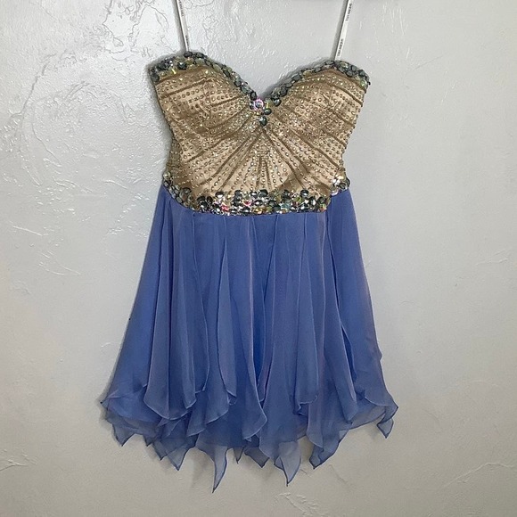 Sherri Hill 1928 Beaded Strapless Cocktail dress Size 12 EUC - Picture 3 of 12